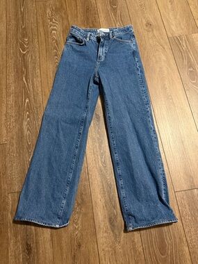 Denim Forum The Farrah Wide Leg Blue Denim Jeans